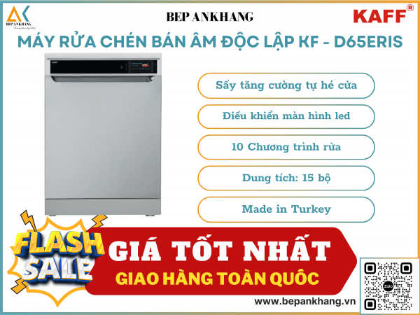 Máy rửa chén bán âm độc lập KAFF KF - D65ERIS - Made in Turkey